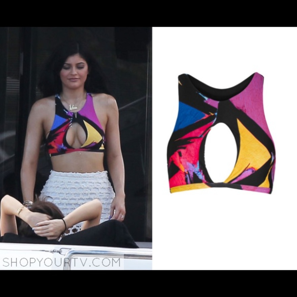 Gypsea Multicolour Cut out Bikini Top - XS